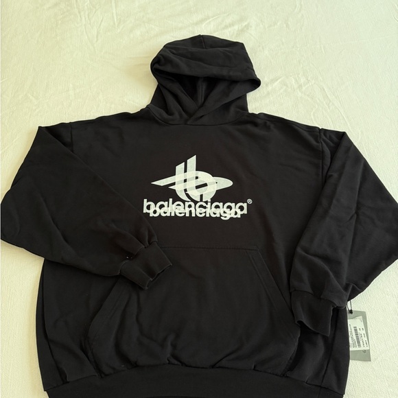 Balenciaga Layered Logo Hoodie - Picture 1 of 8